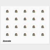 Sticker Cœur Pit Bull Dog Pirate (Feuille)