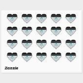 Sticker Cœur PixDezines Monogram Rossi Damask, do-it-yourself c (Feuille)