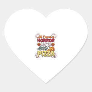 Sticker Cœur Pizza Film d'Horreur Halloween Citrouille Crâne Tr