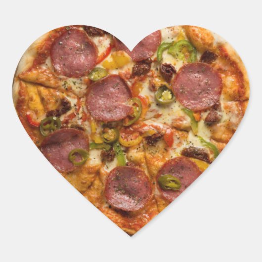 Sticker Cœur Pizza Party Supreme I Love Pizza (Devant)