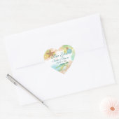 Sticker Cœur Plage thème mariage faveur "Pour vous" (Enveloppe)