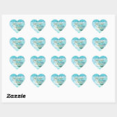 Sticker Cœur Plage thème tortue mariage PERSONNALISER (Feuille)