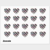 Sticker Cœur Plaid Blue Burgundy (Feuille)
