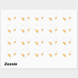 Sticker Cœur Planche d'autocollants Soleil Boho Cadeau pour Ell