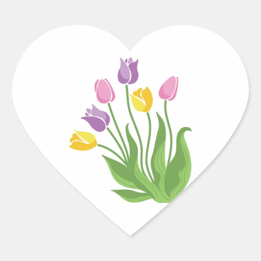 Sticker Cœur Plante de tulipes (Devant)