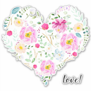 Sticker Coeur plein de fleurs