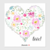 Sticker Coeur plein de fleurs (Feuille)