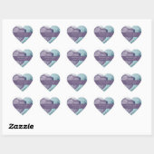 Sticker Cœur Plum moderne violet Turquoise Mariage d'encre d'al (Feuille)