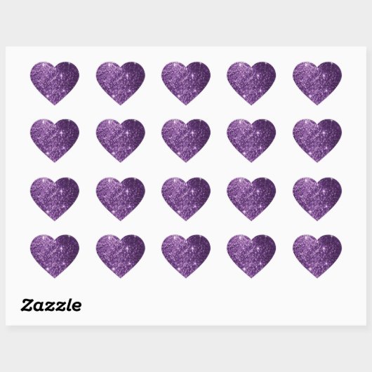 Sticker Cœur Plum parties scintillant violet (Feuille)