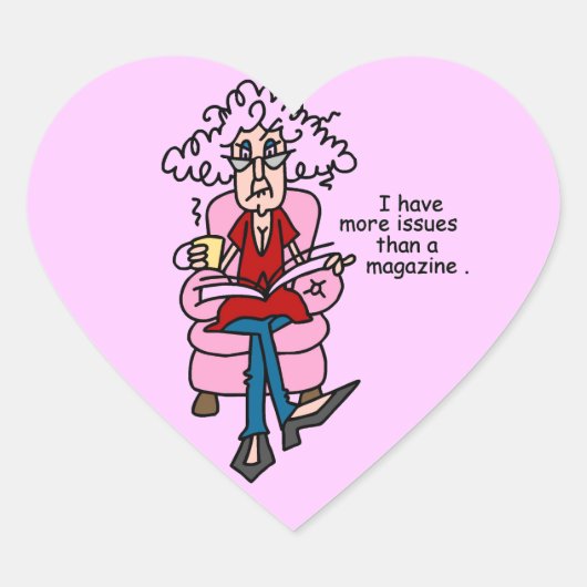 Sticker Cœur Plus de numéros qu'un Humour de magazine (Devant)