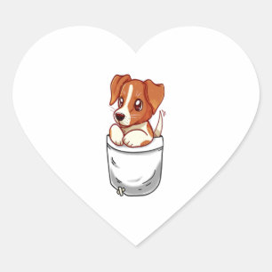 Sticker Cœur Pocket Cute Jack Russell Terrier