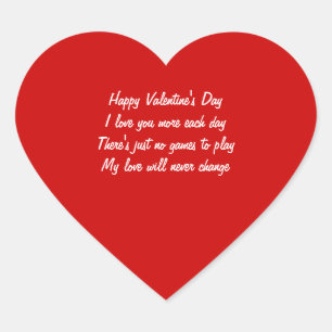 Sticker Cœur Poème de la Saint Valentin