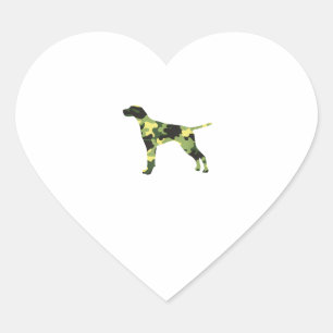 Sticker Cœur Pointeur allemand à courte distance _ Camouflage d