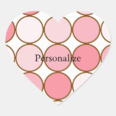 Sticker Cœur Points blancs rose (Devant)