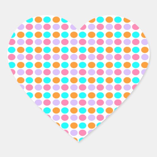 Sticker Cœur Points colorés (Devant)
