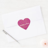 Sticker Cœur Points de confettis scintillants dorés roses (Enveloppe)