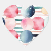 Sticker Cœur Points et bandes 10 (Devant)