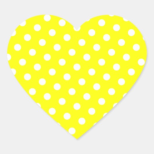 Sticker Cœur Points jaune et blanc (Devant)