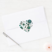 Sticker Cœur Points Leopard Brown et Turquoise PrintPolka (Enveloppe)