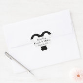 Sticker Cœur Points noirs et blancs, Points, Mariage (Enveloppe)