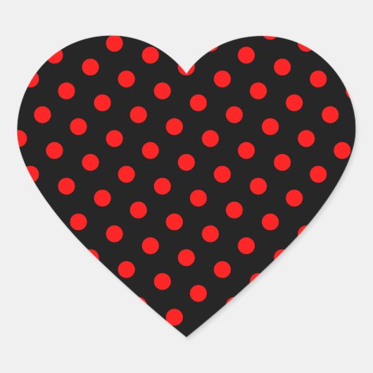 Sticker Cœur Points noirs et rouges (Devant)