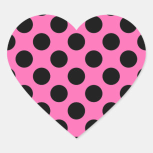 Sticker Cœur Points roses chauds