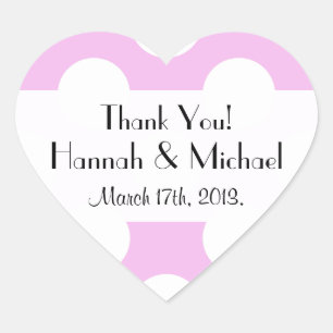 Sticker Cœur Points roses, Motif à pois, Points, Mariage