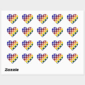 Sticker Cœur Pois arc-en-ciel en blanc (Feuille)