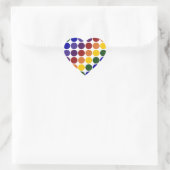 Sticker Cœur Pois arc-en-ciel en blanc (Sac)