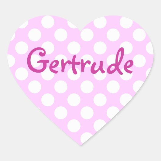 Sticker Cœur Pois blancs personnalisés (Devant)