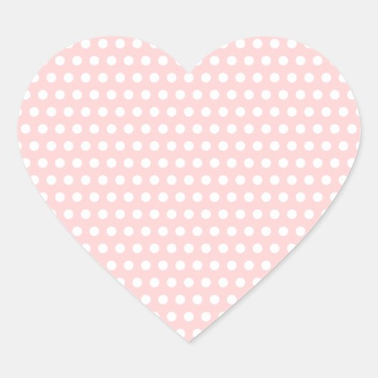 Sticker Cœur Pois blancs sur rose pâle (Devant)
