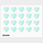 Sticker Cœur Pois bleu Mint Ice Aqua (Feuille)