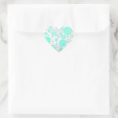 Sticker Cœur Pois bleu Mint Ice Aqua (Sac)