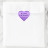 Sticker Cœur Pois violets Joyeux anniversaire (Sac)