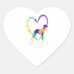 Sticker Cœur Poison de Whippet Tie Dye Rainbow