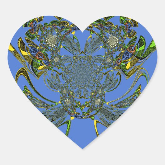 Sticker Cœur Poisson de plumes (Devant)