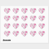 Sticker Cœur Poka Dot Vache rose et blanc (Feuille)