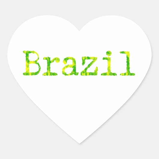 Sticker Cœur Police verte et jaune du Brésil (Devant)