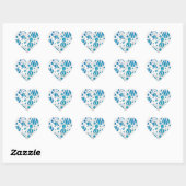 Sticker Cœur Polka blanc et bleu Zebra (Feuille)