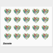 Sticker Cœur POLKA DOT HEN, COUPS DE POULET, Feuille (Feuille)