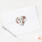 Sticker Cœur Polka Dot Vache Brown et blanche (Enveloppe)