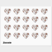 Sticker Cœur Polka Dot Vache Brown et blanche (Feuille)
