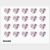 Sticker Cœur Polka Leopard Pot noir et rose chaud (Feuille)
