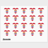 Sticker Cœur polynésie française (Feuille)