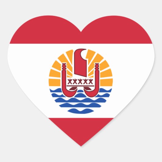 Sticker Cœur polynésie française (Devant)