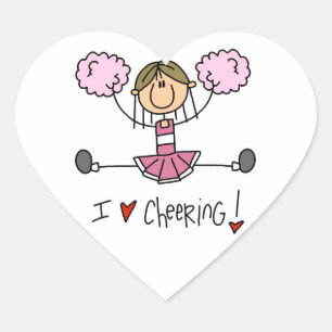 Sticker Cœur Pom-Pom Girl Rose