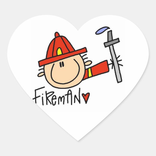 Sticker Cœur Pompier (Devant)