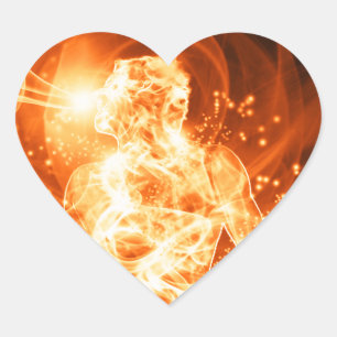 Sticker Cœur Pompier