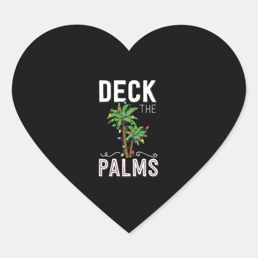 Sticker Cœur Pont The Palms Tropical Hawaii Christmas Palm (Devant)