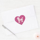 Sticker Cœur Poodle rose (Enveloppe)